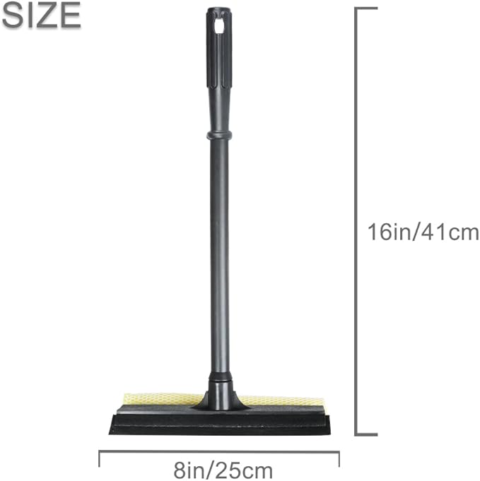 Window Squeegee Cleaning Tool 2 in 1 Window Cleaning Car Squeegee Windshield Cleaning Sponge and Rubber Squeegee,Yellow