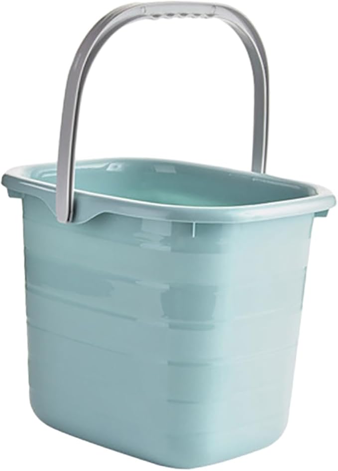 Veemoon Rectangular Plastic Bucket with Handle 11l Blue Mop Bucket for Home Cleaning and Water Storage Sturdy Household Water Container for Dormitory Use