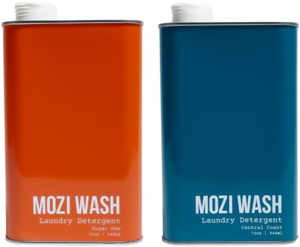 BUNDLE: Central Coast + Sugar Dew Laundry Detergent Liquid, 100+ Loads, Concentrated, Plant Based, Cruelty & Dye Free, Phosphate & Paraben Free, 2 Pack - 32 oz Recyclable Bottles