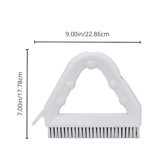 SPARTA Plastic Commercial Grout Brush, Triangle-Shaped Scrub Brush with Scraper and Two Threaded Holes for Attaching Handle (Sold Separately), 9 x 7 x 7 Inches, White