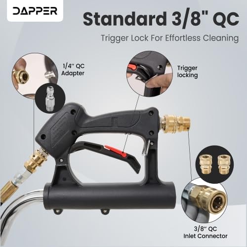 20 in. Pressure Washer Surface Cleaner in Stainless Steel w/Handles & Wheels, 4350 Max PSI, 3/8" Connector & 2 Adapters Ideal for Driveways, Sidewalks, Patios, Decks