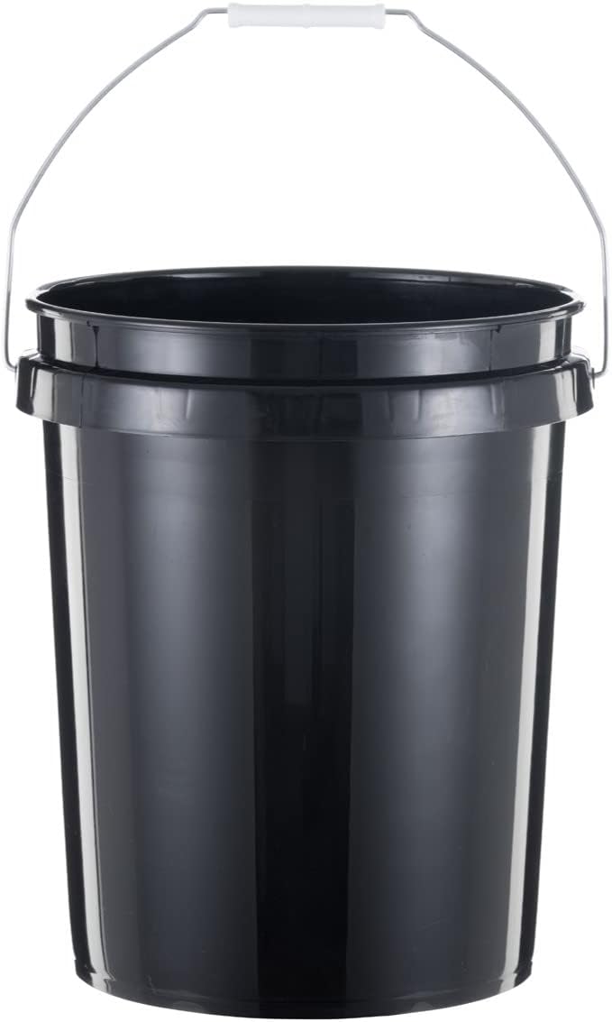 United Solutions 5 Gallon Bucket Heavy Duty Plastic Bucket Comfortable Handle Easy to Clean Perfect for on The Job Home Improvement or Household Cleaning; Black , 3 Count
