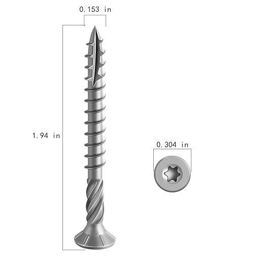 #8 * 2" 304 Stainless Steel Deck Screws, (174pcs) 1 lbs.Exterior Wood Screws, Rust Resistant Epoxy Coated, Bronze, T20 Star Bit