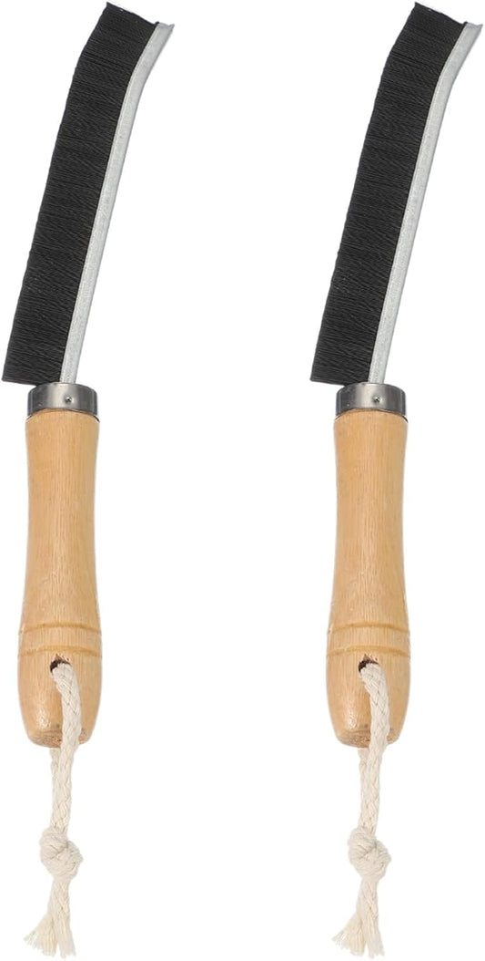 uxcell 2pcs Crevice Cleaning Brush, 8.6 Inch Hard Bristle Cleaning Brush with Rope Bathroom Cleaning Tools for Corner, Window, Faucets, Black