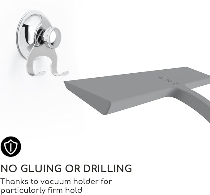 GÜTEWERK Shower Squeegee for Glass Doors, Silicone Window Squeegee, Bathroom and Glass Cleaning - Gray - 9 Inch