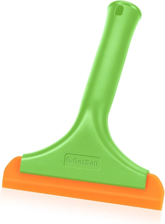 SetSail Shower Squeegee for Glass Doors Small Squeegee for Shower Glass Door Mini Silicone Window Squeegee for Car Windshield Cleaning, Green