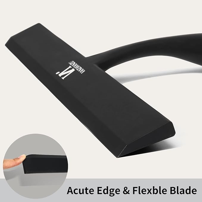 Shower Squeegee for Glass Doors & Microfiber Scrubber Kit 11Inch Window Washing Tools with Non-Slip Handle and Adhesive Hook