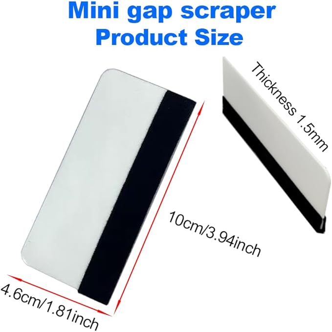 Black Felt Edge Squeegee Tool,Car Vinyl Film Wrapping Decal Glass Window Tint,Wallpaper Sticker Installation Spatula, Patching Putty Paint Flexible Small Plastic Scraper(White 10Pcs)