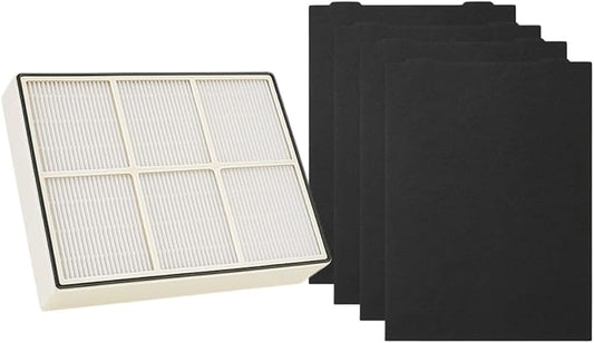 Nispira True HEPA Filter (Small) with 4 Pre-Carbon Filters Compatible with Whirlpool Whispure Air Purifier Models AP150, AP250, AP25030K, APR25530L, APR25130L; Compared to Part # 1183051 1183051K