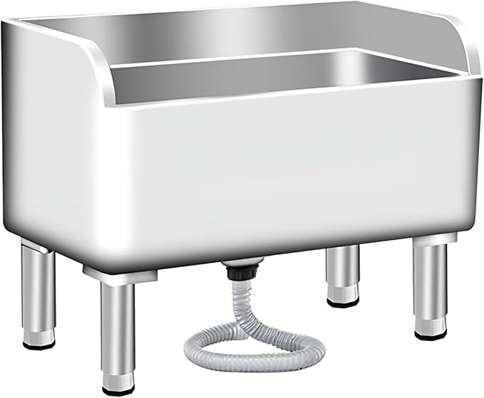 Commercial Floor Mop Sink，Stainless Steel Mop Service Basin，Floor Mount Mop Sink,Vertical industrial Sinks for balconies laundry rooms industries Restaurants (31.49”×16.1”×21.6” inch)