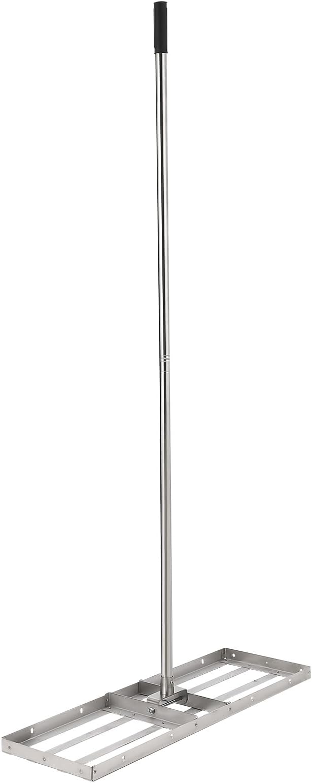 36 Inch Heavy-Duty Hand-Pushed Land Leveler with Stainless Steel Plate, Lawn Leveling Rake & Soil Tool for Leveling Garden/Yard Ground, Sand & Topdressing, Durable Leveling Equipment