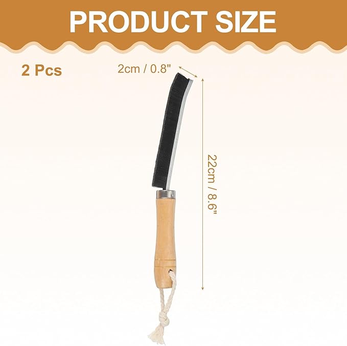 uxcell 2pcs Crevice Cleaning Brush, 8.6 Inch Hard Bristle Cleaning Brush with Rope Bathroom Cleaning Tools for Corner, Window, Faucets, Black