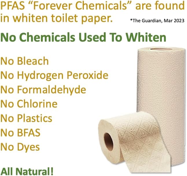 100% Natural Bamboo Toilet Paper, Paper Towel Rolls, tree-free, unbleached, 3-Ply, 4 Paper Towel and 8 Large Toilet Paper Rolls (Home Pack Plus)