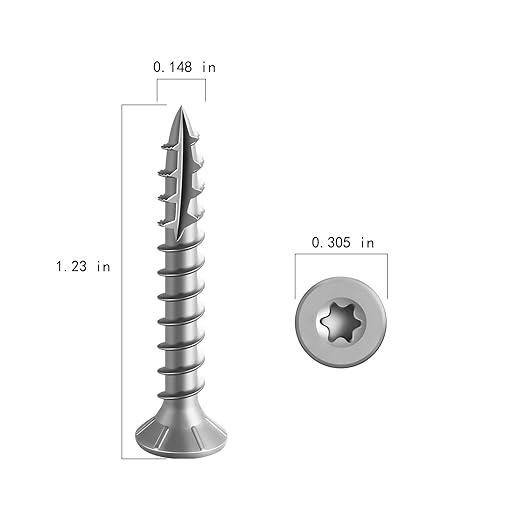 #8 * 1-1/4" 304 Stainless Steel Deck Screws, (260pcs) 1 lbs.Exterior Wood Screws, Rust Resistant Epoxy Coated, Bronze, T20 Star Bit
