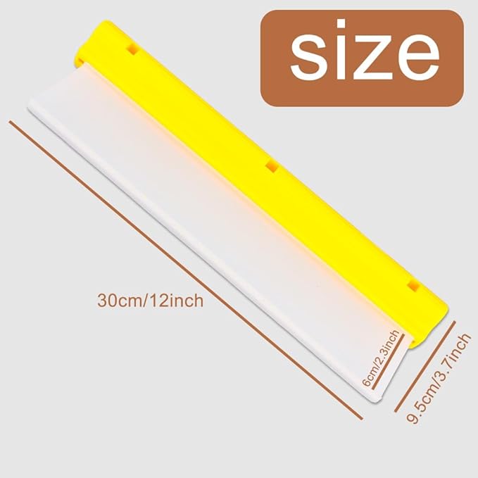 Car Squeegee,12 inch Silicone Automotive Water Wiper for Drying,Flexible Auto T-Bar Water Blade for car, Windshield, Glass, Window, Bathroom(Yellow)