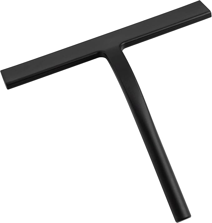 Original StoneStream Stainless Steel Shower Squeegee - Premium Quality Bathroom Squeegee with Non-Slip Handle and 2 Holders for Quick and Easy Cleaning of Glass, Tile, and Mirrors - Matte Black