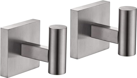 KOKOSIRI Robe Hook Bathroom Towel Coat Hooks for Bath Kitchen Wall 2 Pack Brushed Nickel Stainless Steel B1013BR-P2