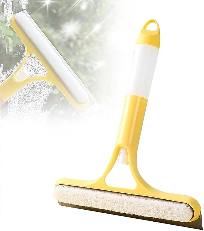 3 in 1 Window Cleaning Scraper, 3 in 1 Squeegee for Window Cleaning, All Purpose Window Cleaner Tool for Windows, All-Purpose Window Cleaner Tools (Yellow)