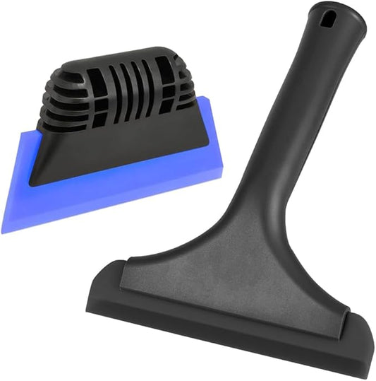 Window Tint Tool All-Purpose 6" Silicone Cleaning Squeegee 5 inch Handy Small Rubber Window Squeegee Auto Water Blade for Car Windshield, Window, Mirror, Glass Door,Shower (Black and Blue)