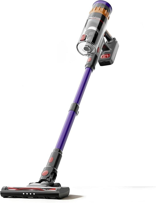 Cordless Vacuum Cleaner, Stick Vac with Tangle-Resistant Design, Up to 50 Minutes, Powerful Suction, Rechargeable, Lightweight, and Versatile for Carpet, Hard Floor, Pet Hair
