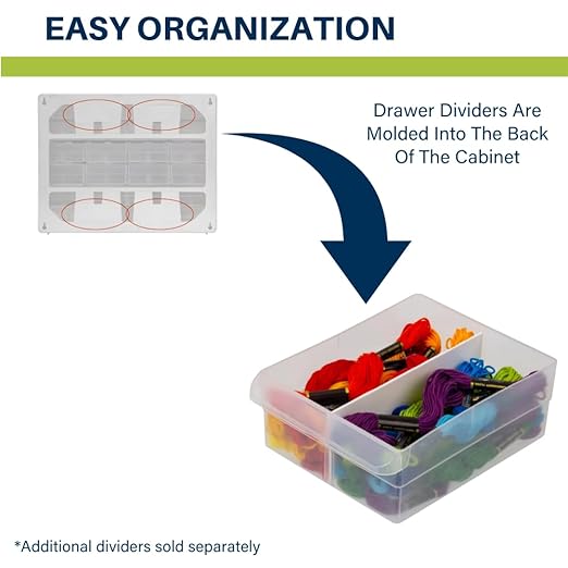 Akro-Mils 24-Drawer Plastic Drawer Storage Cabinet for Garage Organization, Bead Organizer, Building Bricks Storage, Teacher Toolbox, Makeup Organizer, 20-Inch W x 6-Inch D x 16-Inch H, 10124 White