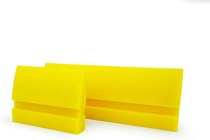 2-Piece DIY Mini Squeegee Set - Soft Silicone Window Tint Squeegee for Glass, Mirror, Shower - Yellow (4.7in x 1.9in, 2.4in x 1.9in)