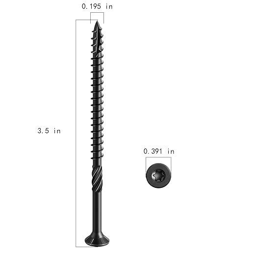 #10 * 3-1/2" Black Deck Screws, (58pcs) 1 lbs.Exterior Wood Screws, Rust Resistant Epoxy Coated, Bronze, T20 Star Bit