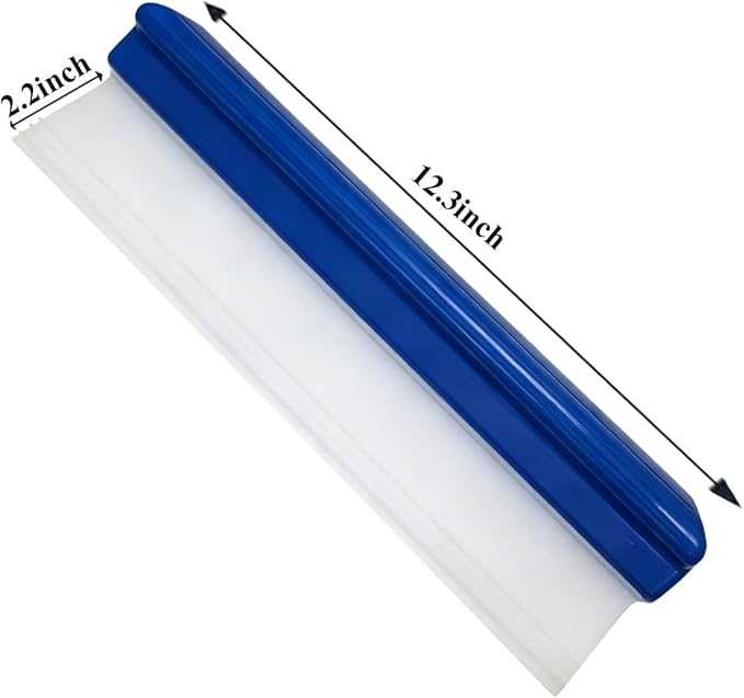 2pack 12inch Car Drying Squeegee Water Blade Universal Quick Drying Squeegee Wiper Flexible T-Bar Water Blade Silicone Squeegee for Car,Glass,Windshield,Bathroom Blue Handle