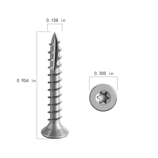 #8 * 1" 304 Stainless Steel Deck Screws, (1585pcs) 5 lbs.Exterior Wood Screws, Rust Resistant Epoxy Coated, Bronze, T20 Star Bit