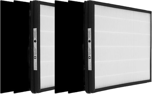 IAF-H-100D Idylis D Replacement Filter Size D, Compatible with Idylis AC-2118, AC-2123, IAP-10-280 Air Purifier Devices, 2 H13 True HEPA Filters + 4 Activated Carbon Pre-filters