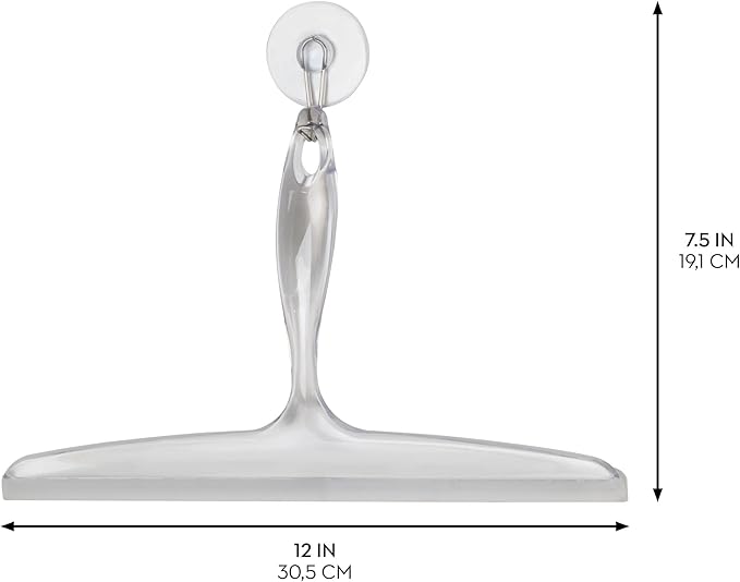 iDesign Bathroom Plastic Shower Squeegee with Wall Hook - Set of 2 - Clear