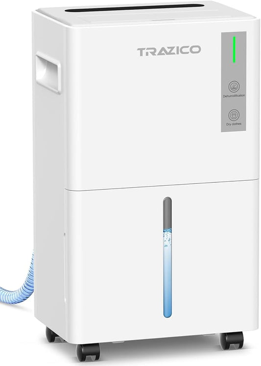 1500 Sq.ft Dehumidifier for Basement, Trazico 21 Pint Quiet Dehumidifiers for Home with Drain Hose, Smart Humidity Control, 3 Modes, 24H Timer, Auto Defrost, for Large Room, Bedroom, and Bathroom