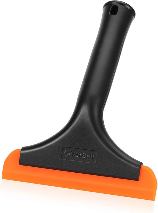 SetSail Shower Squeegee for Glass Doors, Small Squeegee for Shower Glass Door Mini Silicone Squeegee for Window, Door, Bathroom, Mirror, Car Window