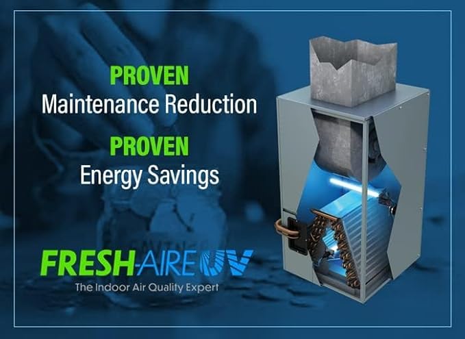 APCO Carbon Matrix Filter HVAC UV Air Purifier, Includes Dual 2-Year UVC Lamp for Coils (120-277 VAC Series) # TUV-APCO-DI2-P