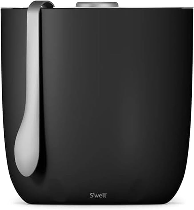 S'well Ice Bucket with Tongs, 68oz, Onyx
