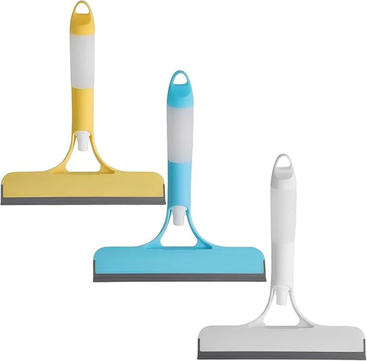 3-in-1 Window Cleaning Scraper with Spray, Squeegee & Scrubber – Multi-Function Glass Cleaner for Home, Car, Shower, and Kitchen, Streak-Free and Ergonomic Design