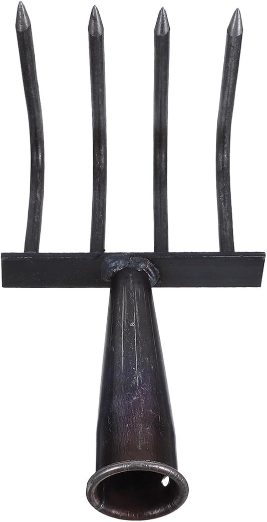 Gadpiparty 4-Tine Heavy Duty Manganese Steel Landscape Rake Head for Lawn and Garden, Metal Hand Rake Tool for Leaf Removal and Soil Loosening, Sturdy Yard Gardening Equipment