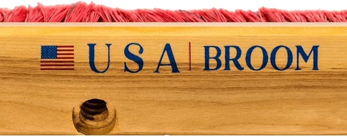 1-Pack - 36" Soft/Fine Sweep Indoor Push Broom with 60" Handle. Ideal for Epoxy & Polished Floors. Durable American Made Steel Brackets-All Stainless Steel Hardware. No Plastic. 100% USA Made
