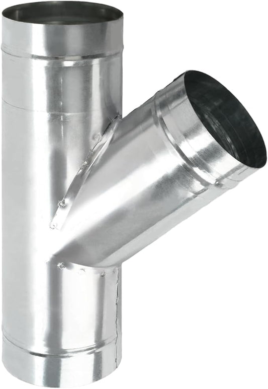 4 Inch Duct Splitter, 3 Way Duct Hose Connector 45 Degree Y Shaped Exhaust Fan Dryer Vent Hose Metal Bathroom Ventilation Vent Duct Splitter Tool (Silver)