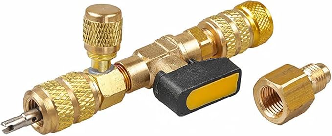 HVAC Valve Core Remover Installer with Dual Size SAE 1/4 & 5/16 Port Air Conditioning Line Repair Tools for R22 R410A