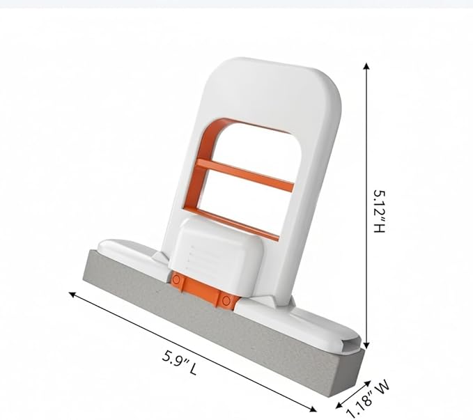 Mini Foldable Desktop Mop, Snap-Grip Mini Mop 2 Packs(Orange/Black) with 4 Reusable Heads ，One-Hand Use Sponge Mop for Kitchen Counter, Desks, Tables, Glass, Bathroom Tiles