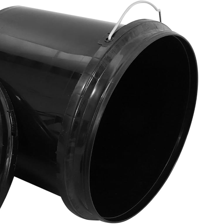 TEHAUX Heavy Duty Plastic Bucket with Lid 5l, Portable Sealed Household Water Container, Thickened Black Pail for Cleaning and Storage