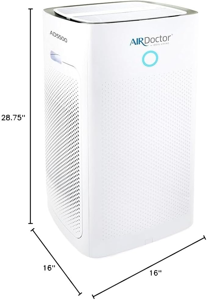 AIRDOCTOR AD5500 HEPA and VOC Air Purifier for Extra Large Spaces & Open Concepts with UltraHEPA, Carbon & VOC Filters - Captures particles 100x Smaller than HEPA Standard (AirDoctor 5500)