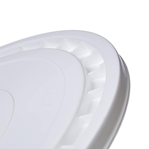 Hudson Exchange 7 Gallon (2 Pack) Large Bucket Pail Container with Easy Peel Lid, Food Grade BPA Free HDPE, White