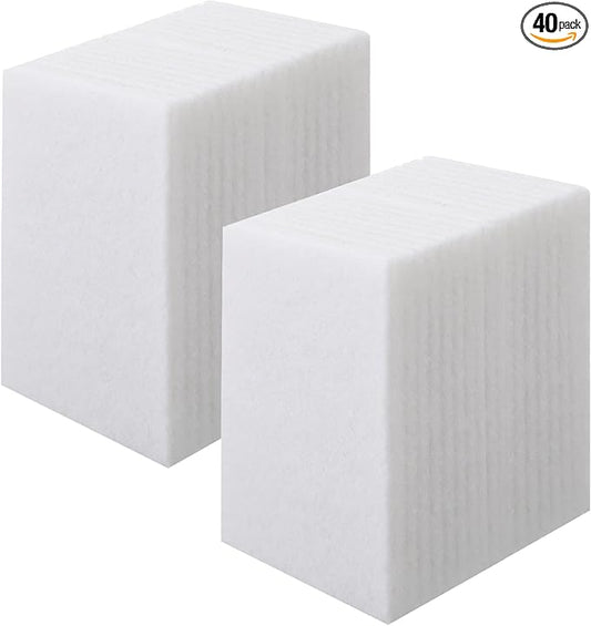 Hoolerry 40 Pcs White Scrub Pads Light Duty Scouring Non Woven Pad Non Scratch Abrasive Hand Multipurpose Scouring Sponge Multi Surface Scrubber Pads for Cleaning Polishing Home(4 x 6 Inch,White)