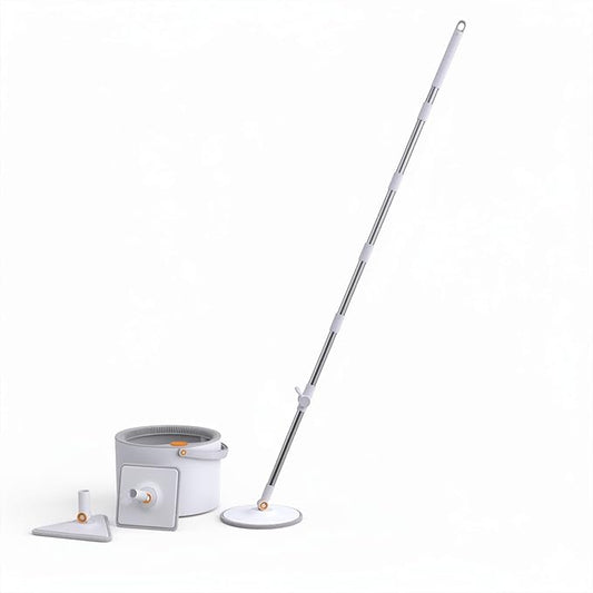 3-in-1 Precision Spin Mop & Bucket System, 71” Extra-Long Handle, Clean-Water Separation, 3 Specialized Heads for Baseboards & Corners, Compact for Hardwood & Micro-Porous Floors