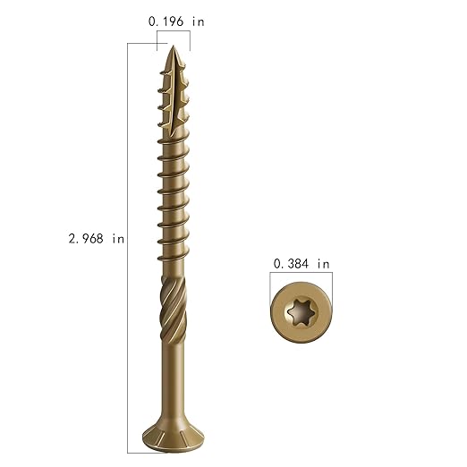 #10 * 3" Deck Screws, (137pcs) 2 lbs.Exterior Wood Screws, Rust Resistant epoxy Coated, Bronze, T25 Star Bit (Pack of 2)