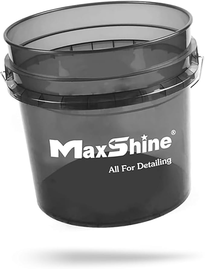 Maxshine 3.5 Gallon Universal Detailing Bucket (Black) – Car Wash Bucket for Scratch-Free Cleaning, Garage Storage & Organization – Holds Soap, Foam Cannon, Microfiber Towels & More