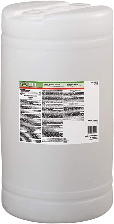 Zep DZ-7 Neutral Disinfectant Cleaner - 20 Gallon (1 Unit) 752049 - Phosphate-Free Formulation Designed to Provide Effective Cleaning, Deodorizing, and Disinfection