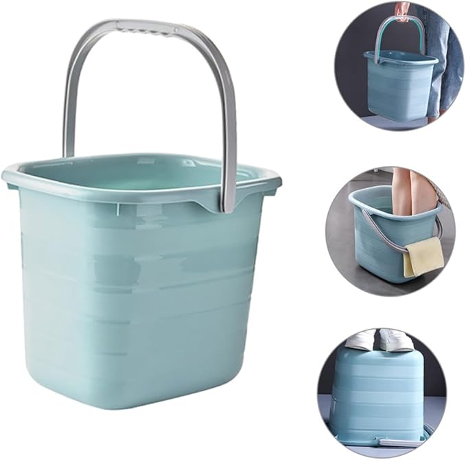 TEHAUX Small Plastic Bucket with Handle 11l Multipurpose Water Container for Home Cleaning Mop Bucket Portable Water Holder for Laundry and Bath Use